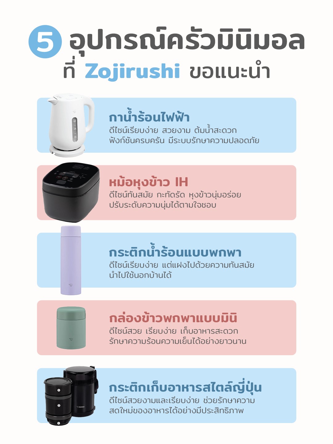 แนะนำ 5 อุปกรณ์ครัวมินิมอลจาก Zojirushi