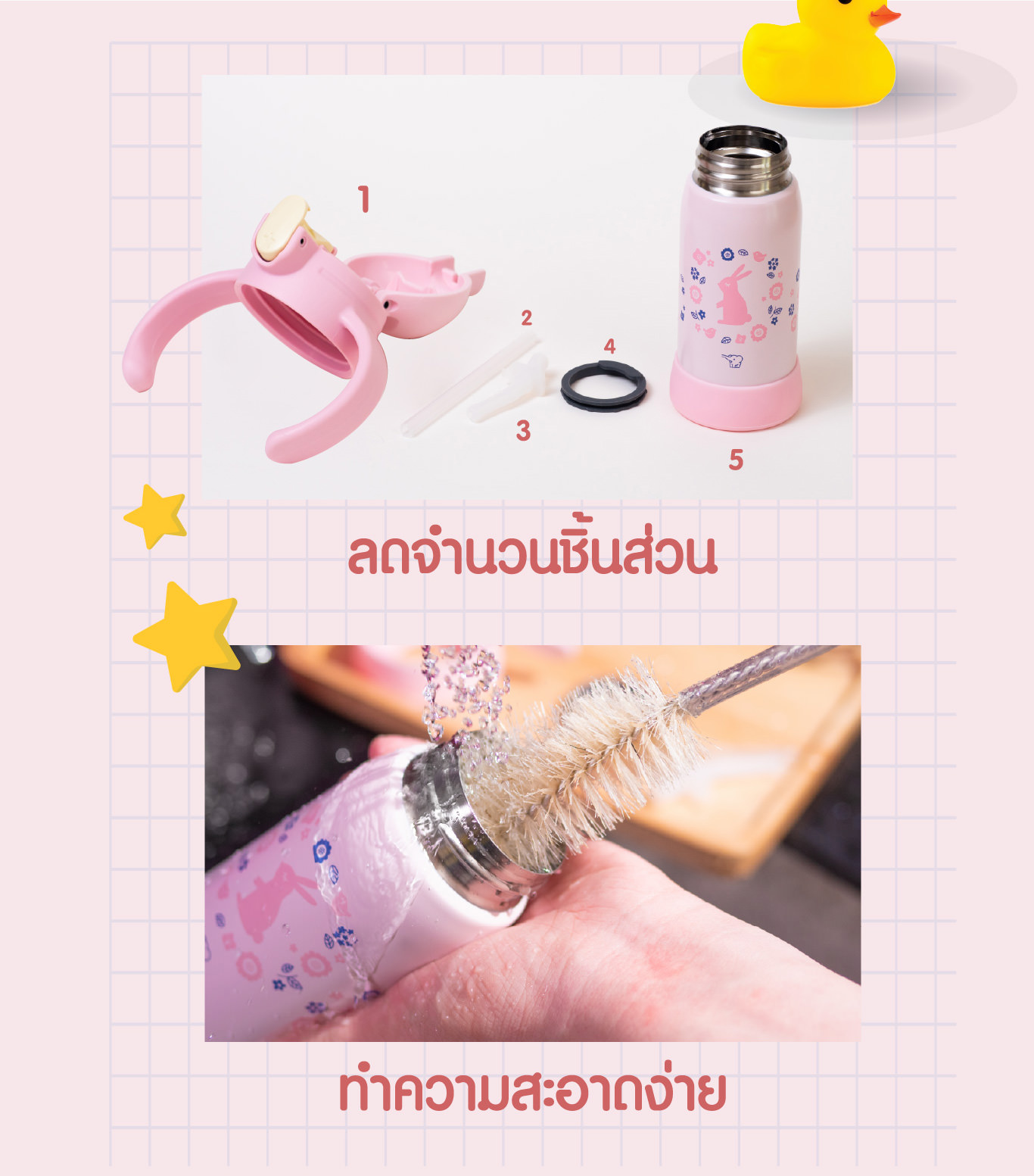 ลดจำนวนชิ้นส่วน ทำความสะอาดง่าย